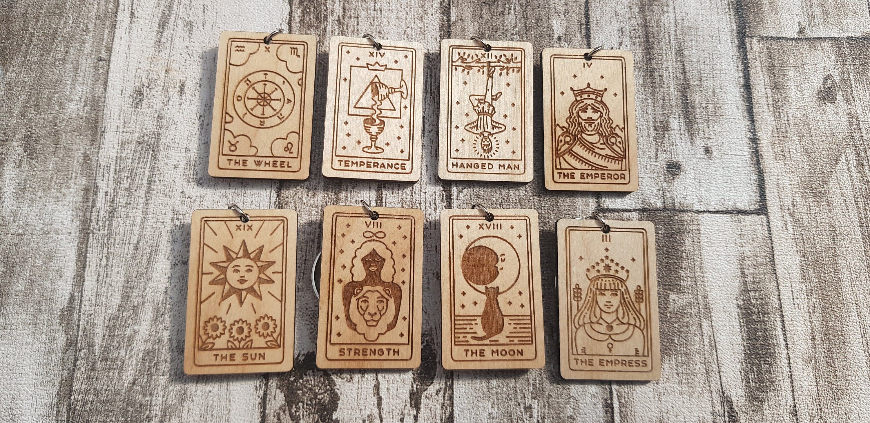 Key Rings Reading Tarot Card Wooden Keyrings Card Palm Reading Witchcraft - Etsy