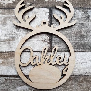Rudolf bauble blank with Custom name