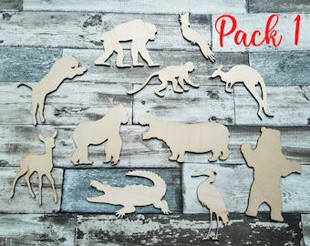 Wilde Tier Holz Handwerk Rohlinge mehrere Kit-Optionen