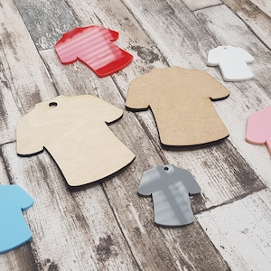 football shirt craft blanks wood mdf and acrylic / sublimation / keyrings
