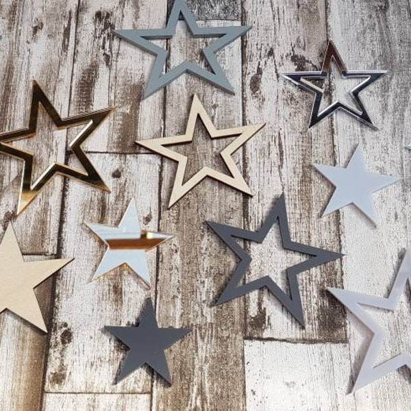 Wooden or acrylic stars craft blanks