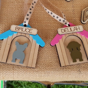 Dog kennel personalised Christmas tree decoration