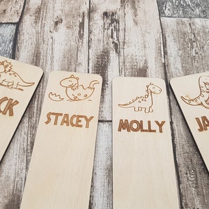 Dinosaur personalised bookmarks