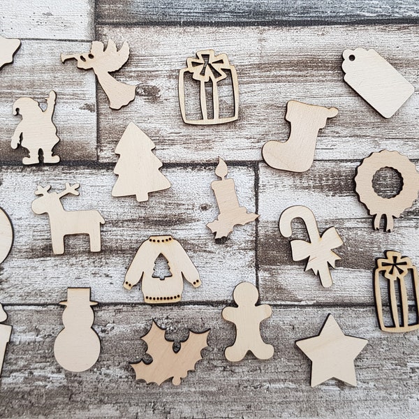 Christmas craft wooden embellishments