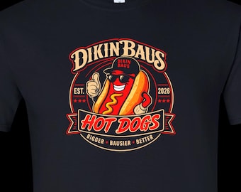 DikinBaus Hot Dogs 100% Cotton Unisex Graphic T-Shirt