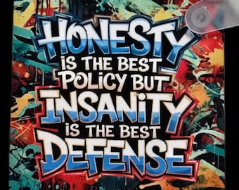 Honesty Quote 2-Inch Square MDF Sarcastic Keychain