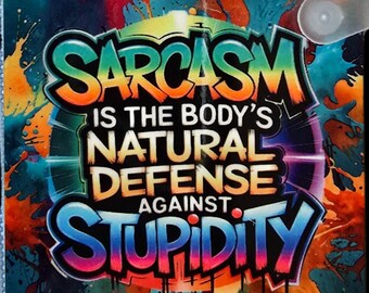 Sarcasm Defense 2-Inch Square MDF Funny Keychain