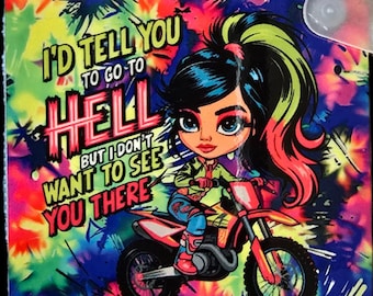 Go to Hell 2-Inch Square MDF Sarcastic Keychain