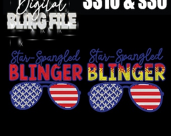 Star-Spangled Blinger | Digital Rhinestone Template | ss10 & ss6 hotfix rhinestones | SVG file for Cricut, Cameo and others | 4th of JULY
