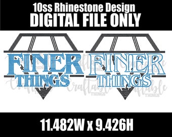 Finer Things Bling  | Digital Rhinestone Template | ss10 hotfix rhinestones  design | SVG file for Cricut, Cameo and others