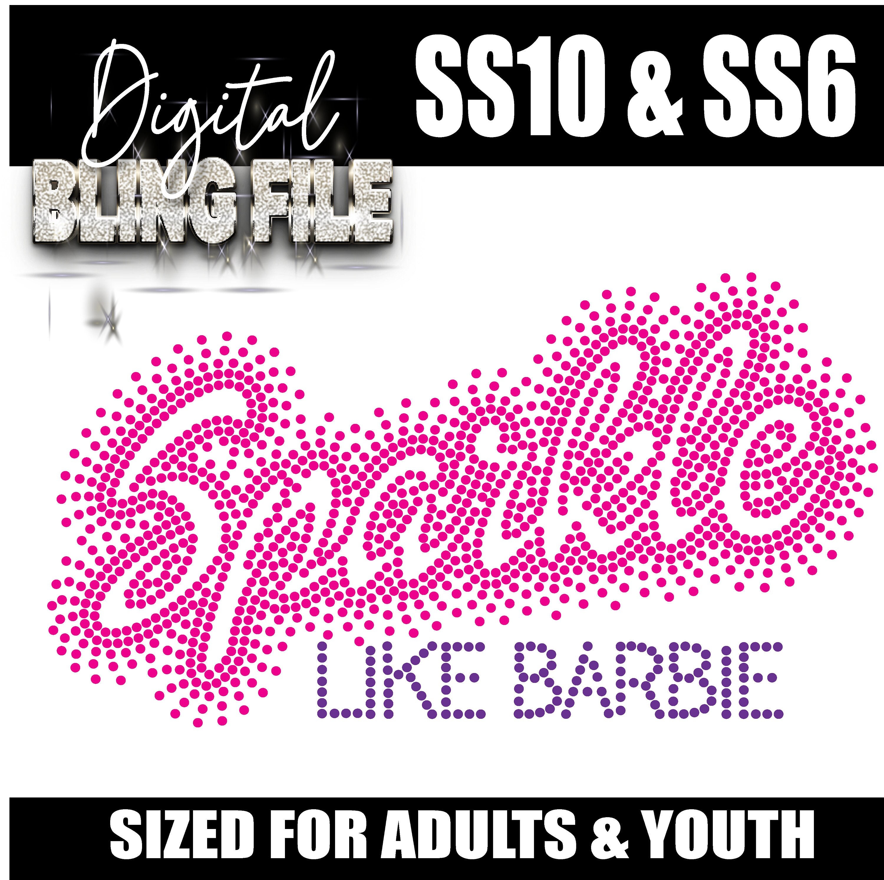 Sparkle Like Barbie | Digital Rhinestone Template | Ss10 & SS6 Hotfix ...