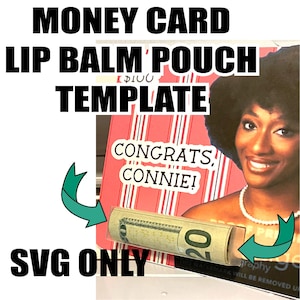 Modello di sacchetto di balsamo MONEY LIP per titolare di carte di denaro / solo SVG
