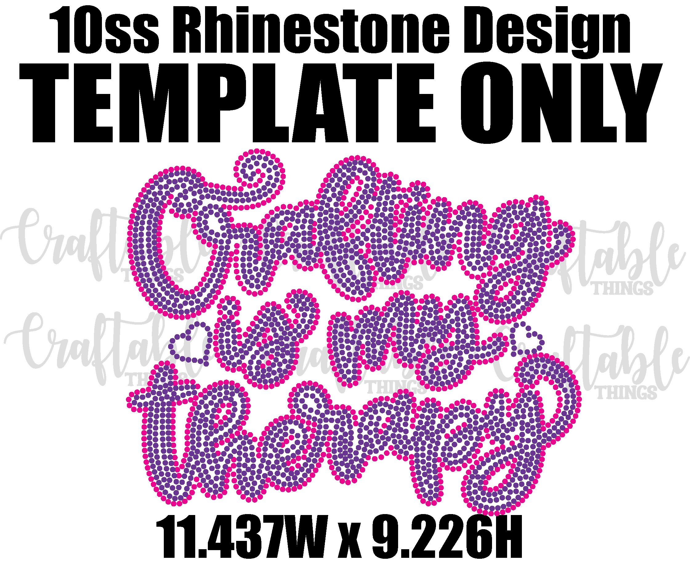 Crafting is my Therapy / Digital Template / ss10 hotfix rhinestones design / Archivo SVG para Cricut, Cameo y otros /