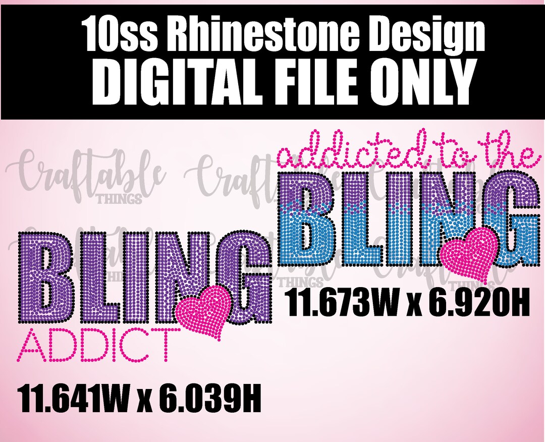 BLING ADDICT| Digital Rhinestone Template | Ss10 Hotfix Rhinestones ...