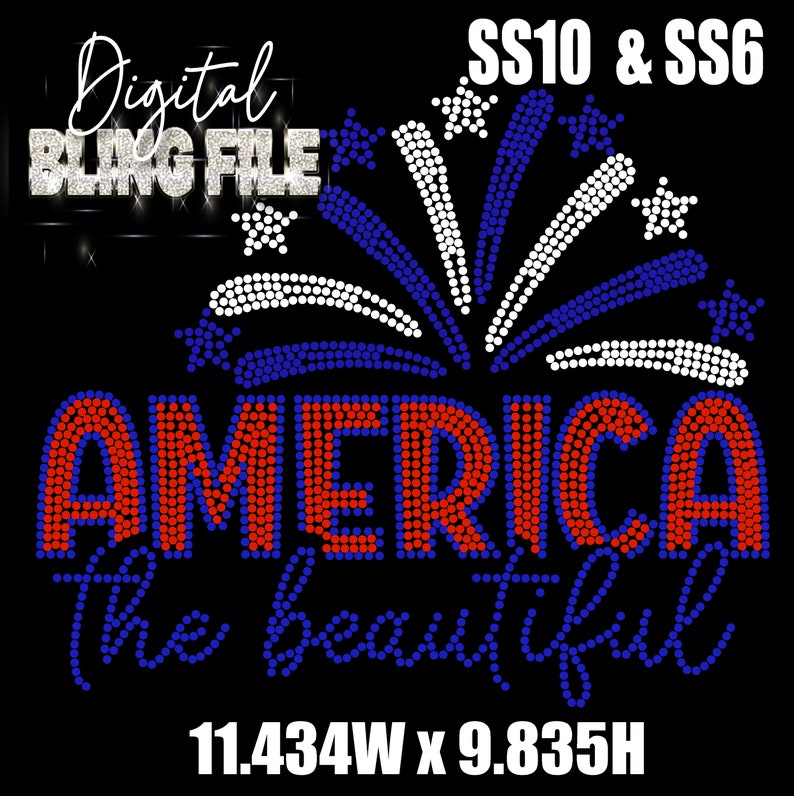 America the Beautiful | Digital Rhinestone Template | Ss10 & Ss6 Hotfix ...
