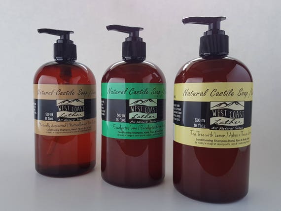 West Coast Lather All Natural Liquid Castile Soap Etsy