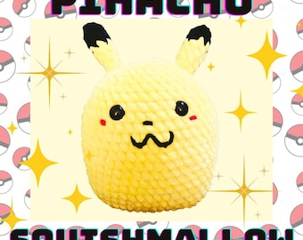Pikachu Squishmallow Häkelanleitung – Plüschtier PDF (Instant Download)