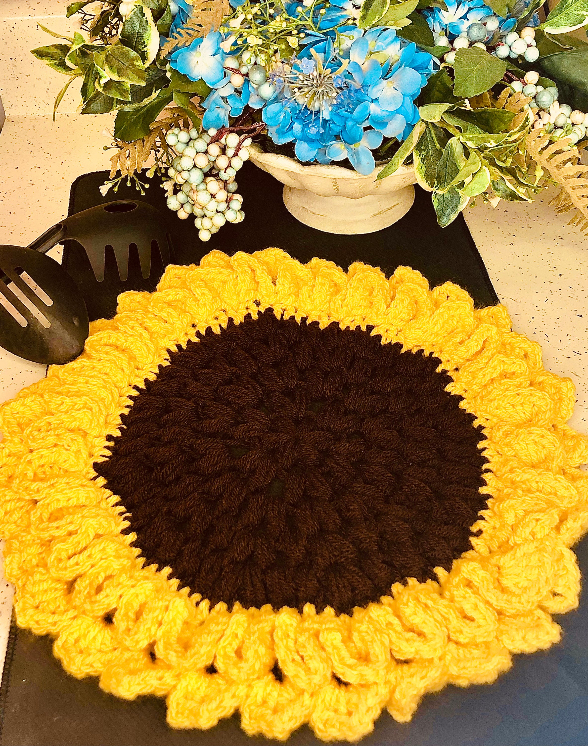 The Cheery Sunflower Potholder PATTERN ONLY Etsy