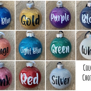 Personalized Glitter Christmas Ball Ornament-  Name Ornament | Personalized | Custom | Christmas Gift | Glitter Bauble | Glitter Ornament
