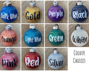 Personalized Christmas Ball Ornament, Name Ornament, Personalized, Customized, Christmas Gift, Glitter Ball Ornament, Family Name Ornament