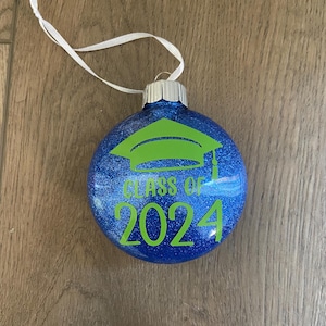 2025 Graduation School Ornament - Memory Ornament - University -College - High School - Up to 2 School Colors for Any Grade or University
