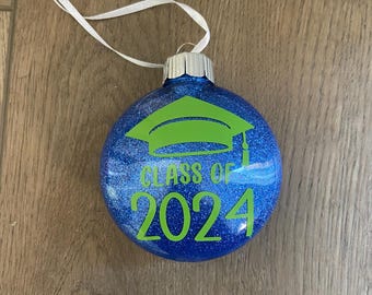 2025 Graduation School Ornament - Memory Ornament - University -College - High School - Up to 2 School Colors for Any Grade or University