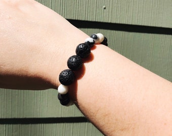 Zebra stone diffuser bracelet