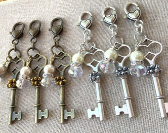 Valentine Key Handbag Charm, Keychain Accessories, Bling for Key Fob, Bridesmaids Gift for her