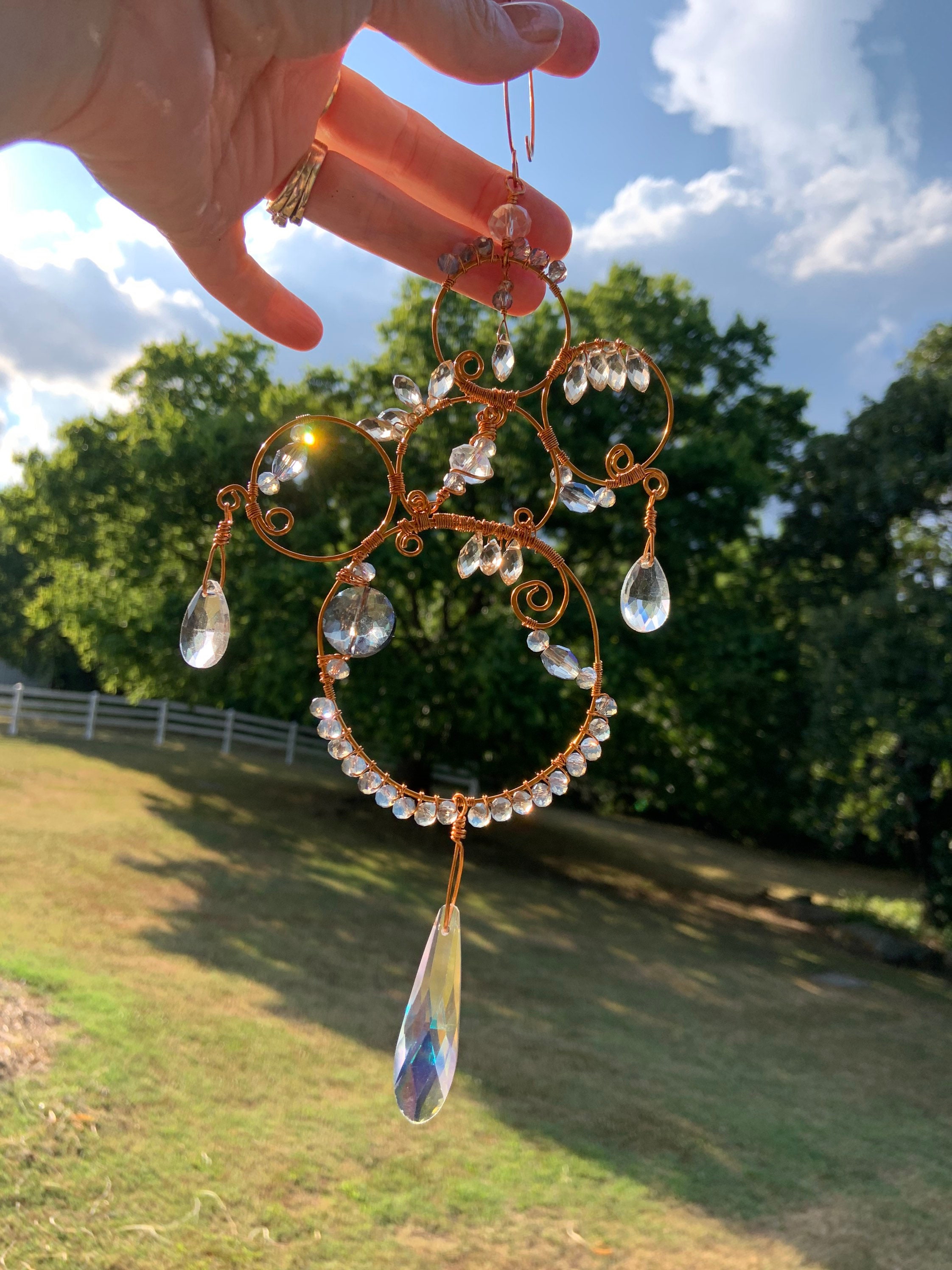 Suncatcher Garden Gem Crystal Yard Art Housewarming Gift Etsy