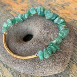 Bracciale con pietre preziose in agata verde, blu, impilabile, regalo per la mamma