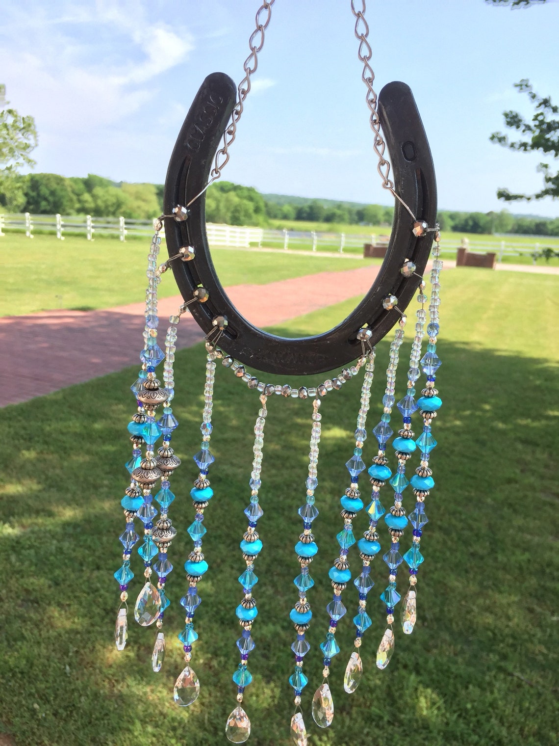 Horseshoe Suncatcher Southwest Garden Crystal Yard Art Etsy