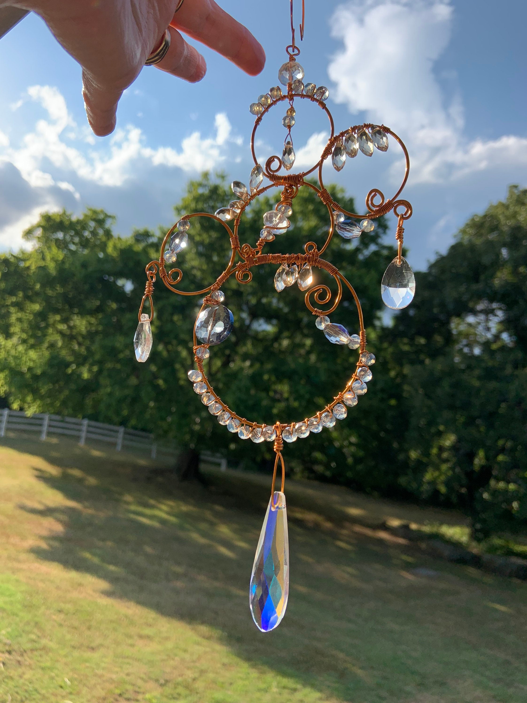 Suncatcher Garden Gem Crystal Yard Art Housewarming Gift Etsy