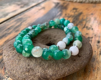 Fresh Garden Green Gemstone Bracelet Fire Agate | Golf Lover Gift