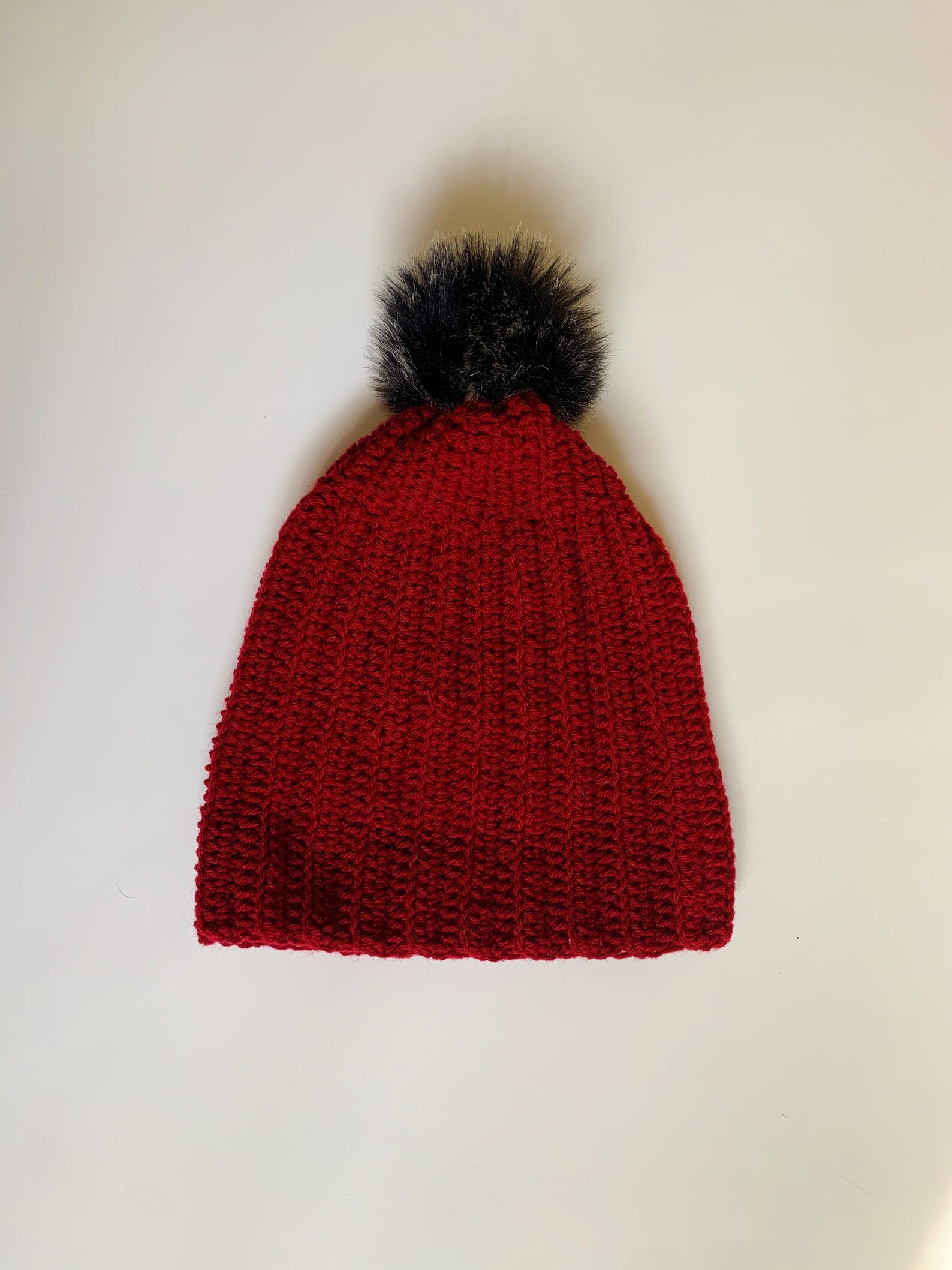 Red Fisherman Style Beanie with Pom Etsy