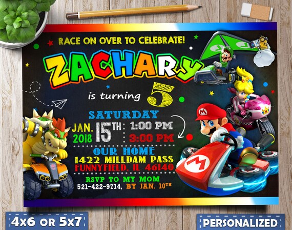 Mario Kart Invitations 3