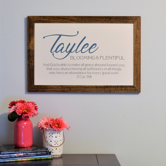 Personalized Baby Name Meaning Framed Sign l Customized Etsy