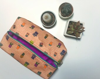 Bolsa de lavado original de impresión de cactus