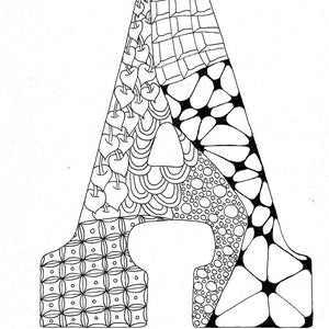 Instant Download Coloring Page Letter A
