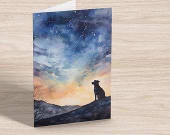 Afdrukbare hondenwenskaart | Aquarel kaart huisdierverlies