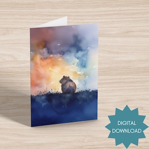 Meerschweinchen Karte - Meerschweinchen Gedenkstätte - Haustier Verlust Karte - Beileid Karte - Beileid Karte - Glückwunsch Karte zum Ausdrucken - DIGITAL DOWNLOAD