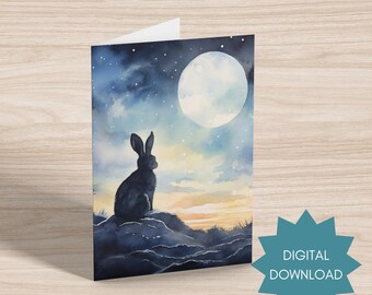 Rabbit Sympathy Card, Printable, Personalized Memorial for Pet Bunny ...