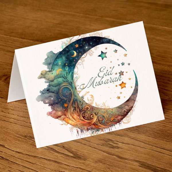 Printable Eid Card- Eid Mubarak - Happy Eid Card- DIGITAL DOWNLOAD - Eid Mubarak card - DIY Eid card - Last minute card - greeting card