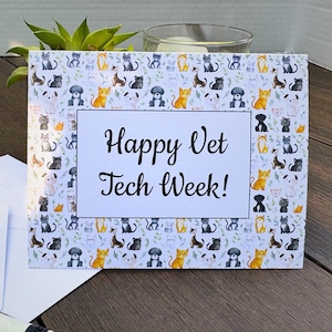 Tarjeta de la Semana del Técnico Veterinario - Tarjeta del Técnico Veterinario - Semana del Técnico Veterinario - Tarjeta de agradecimiento - Regalo del Técnico Veterinario