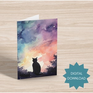 Carte de sympathie chat - carte de perte d'animal de compagnie - carte de condoléances - carte de sympathie - carte de voeux imprimable - TÉLÉCHARGEMENT NUMÉRIQUE