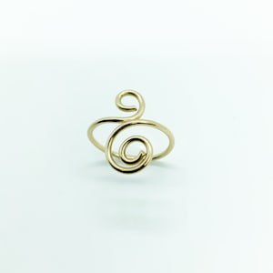 Gold Swirl Ring | Gold Filled Ring | Swirl Ring | Adjustable Ring | Gift | Thumb Ring for Women | Handmade  Ring | Fun Ring |