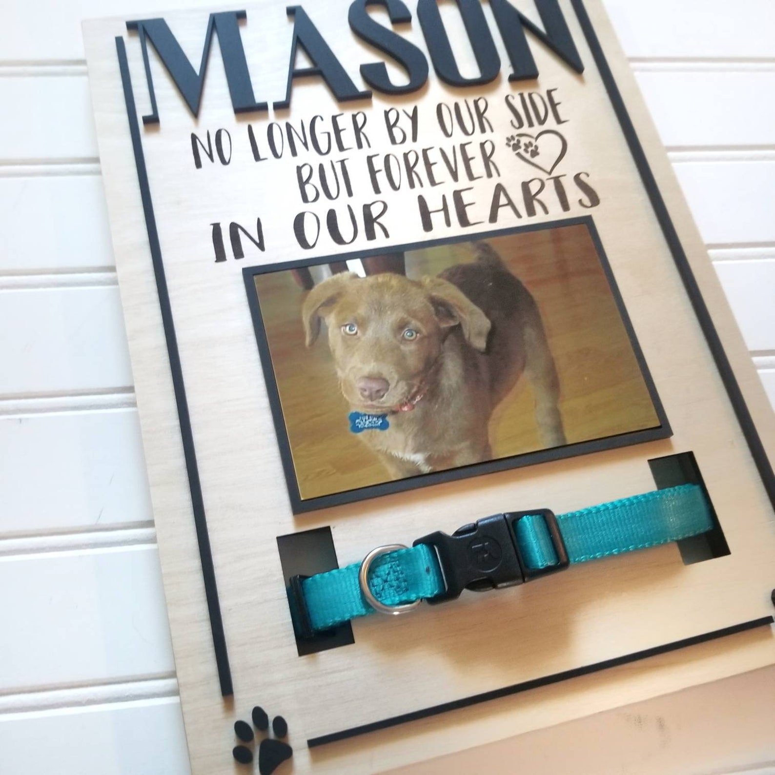 Pet Loss Dog Memorial Gift Custom Dog Collar Memorial Sign Etsy