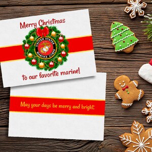 Marine Corps Christmas Greeting Card 5x7 Printable Merry - Etsy