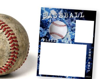 Baseball Sports Memory Mate Template Instant Download 8x10 Photo Photography .PSD Digital File Scrapbook or Business Printables Prints Rec