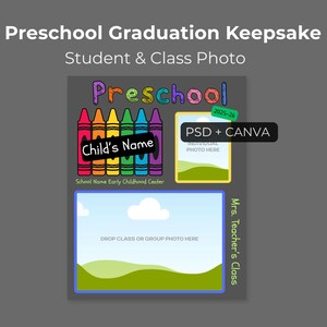 Preschool Graduation Keepsake Template | Student & Class Photo | Canva + PSD | End of Year Class Gift | Editable image 3