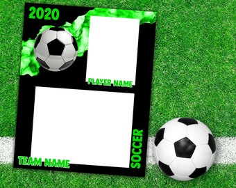 Soccer Memory Mate Template Sports Photography Scrapbooking Photoshop Template Sports Photo Template Soccer Keepsakes Scrapbook Printables